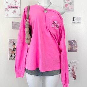 Victoria's Secret PINK Y2K Bright Pink Pocket Long Sleeve Tee L — McBling